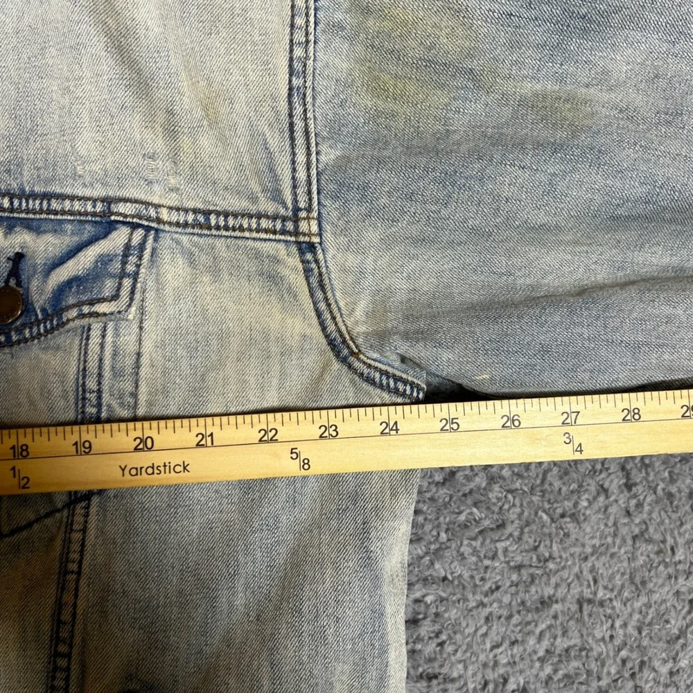 Free People Denim‎ Jacket Womens XS/S Good Distressed Acid Wash Trucker